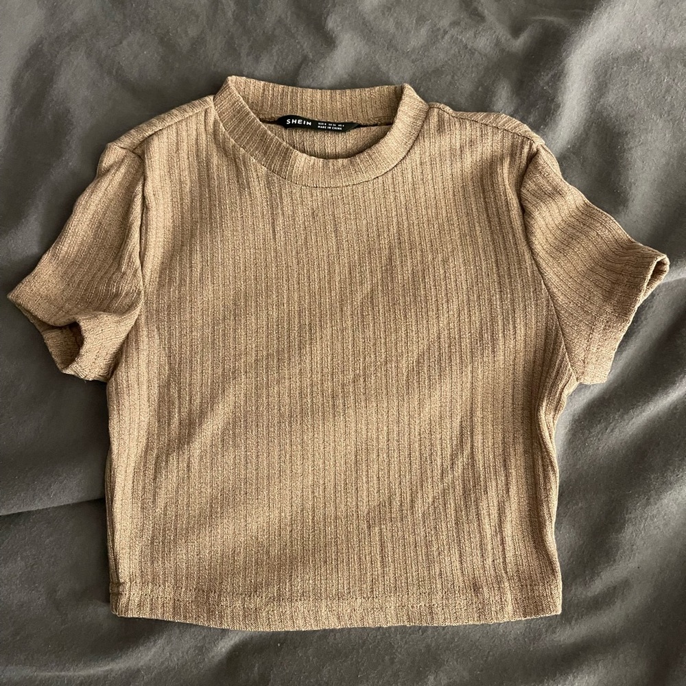 SHEIN Ezwear 3 Piece Solid Ribbed Knit Tee